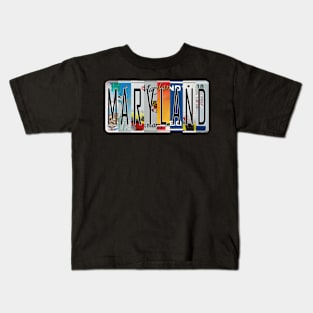 Maryland License Plates Kids T-Shirt